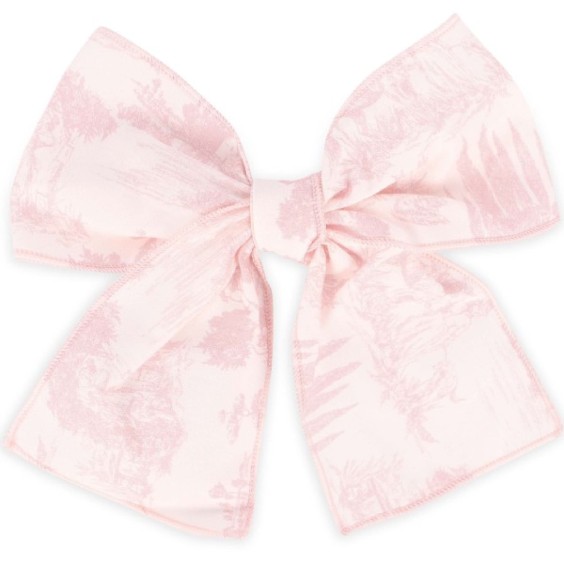 Pink toile de jouy hair bow
