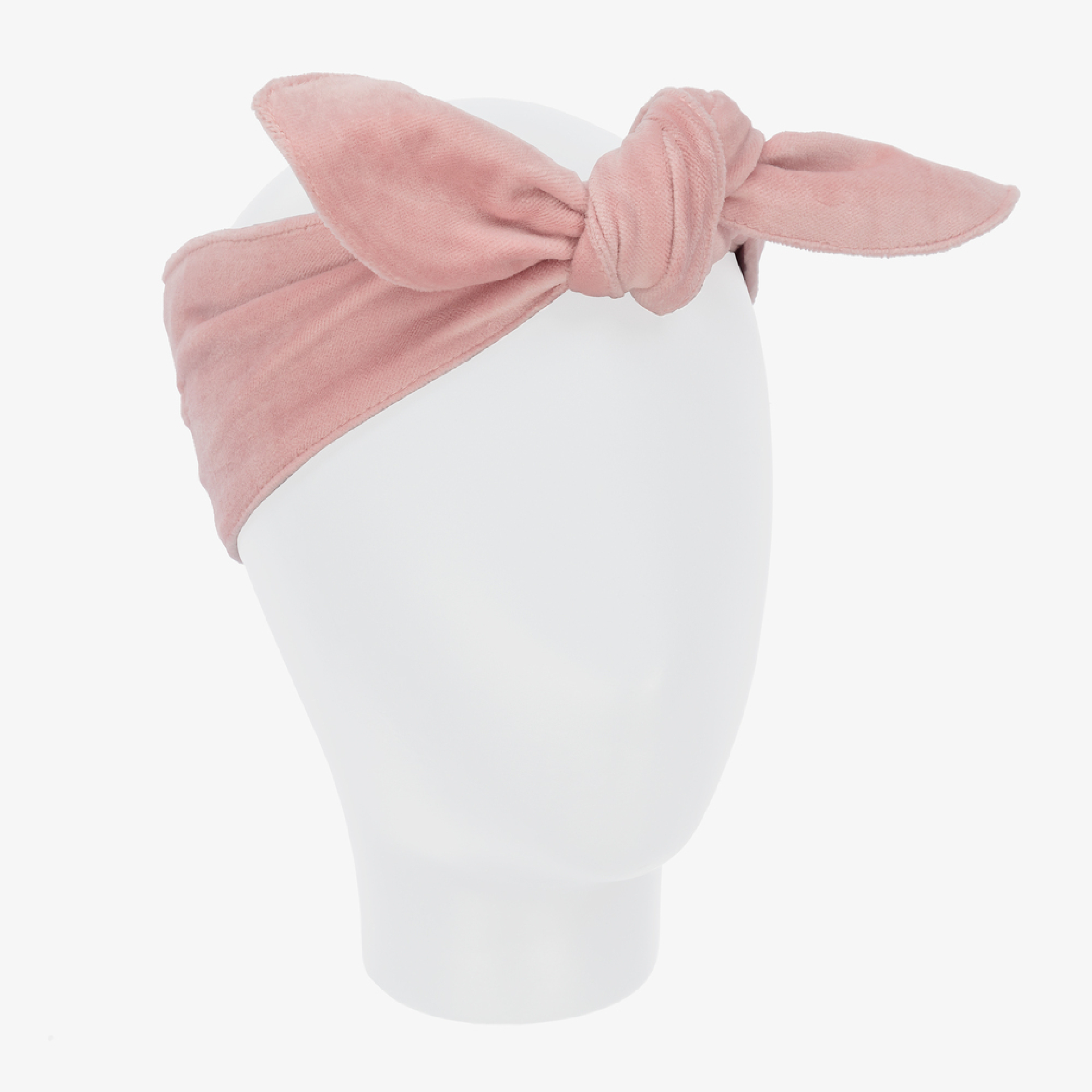 Fita de cabelo em veludo rosa