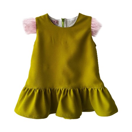 Green dress with feathers Green dress with feathers