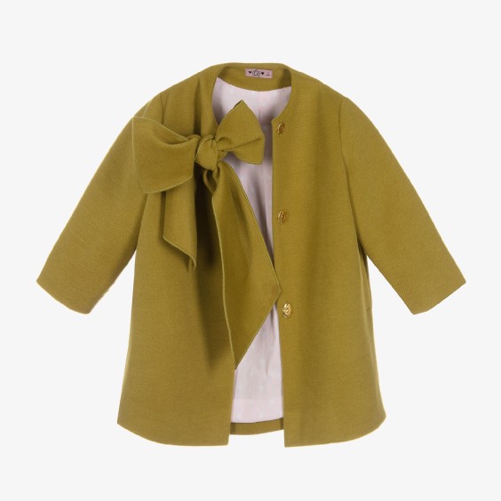 Green bow coat
