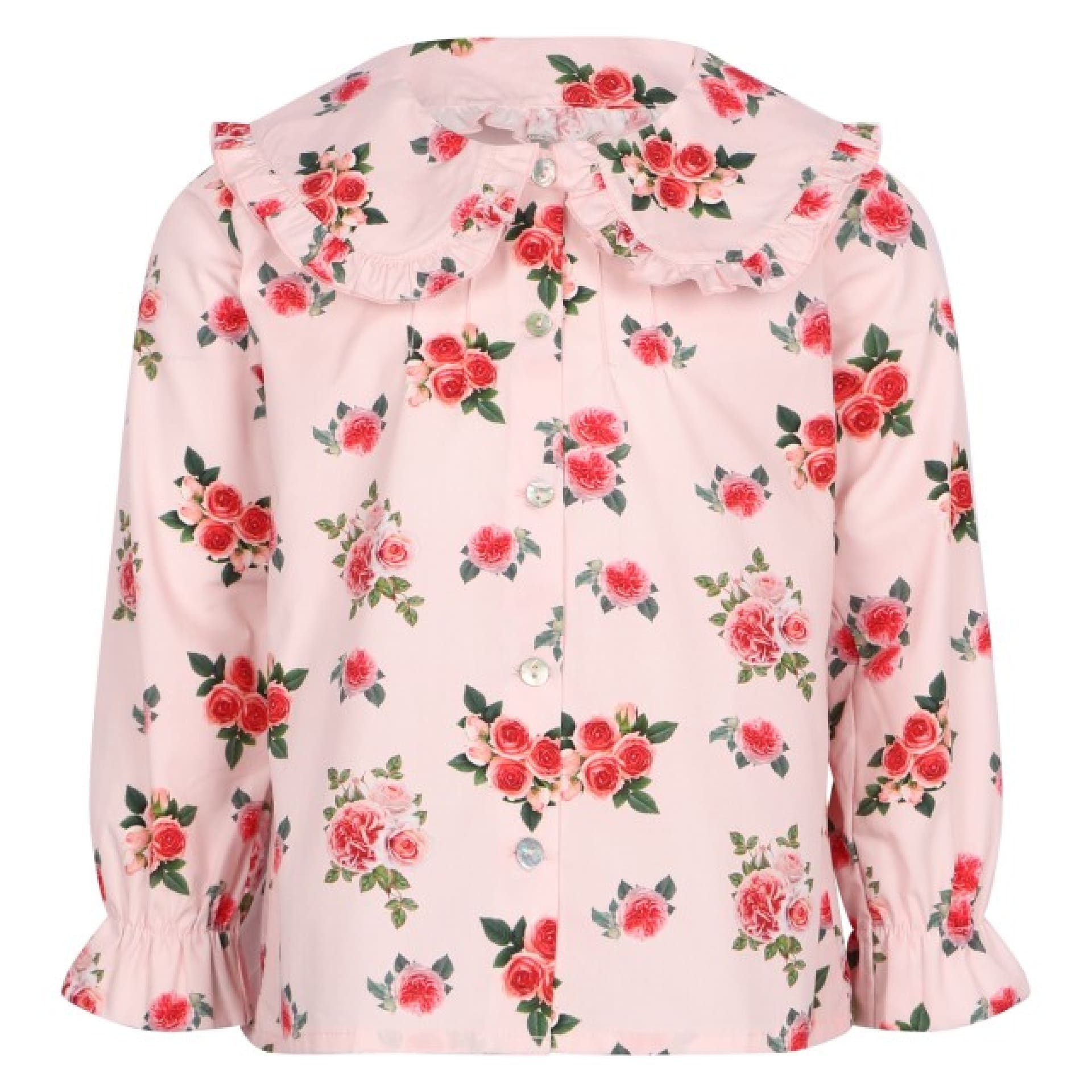 Pink camellia 2 collar blouse