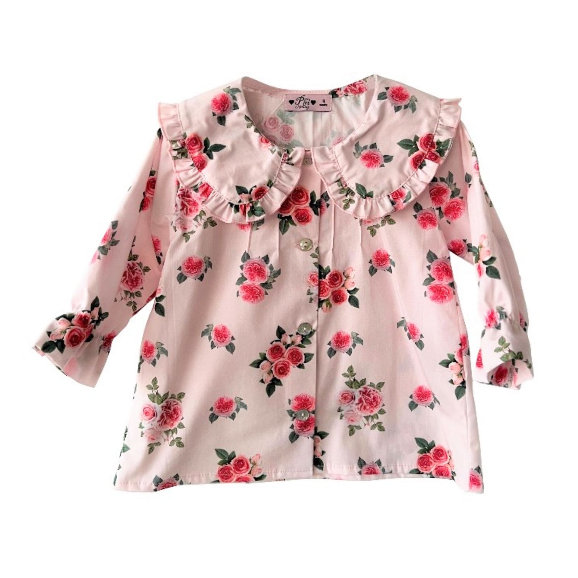 Pink camellia 2 collar blouse