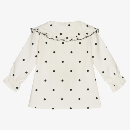 Ivory black dots 2 collar blouse Ivory black dots 2 collar blouse