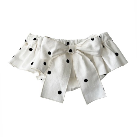 Ivory black dots 1 bow bloomer