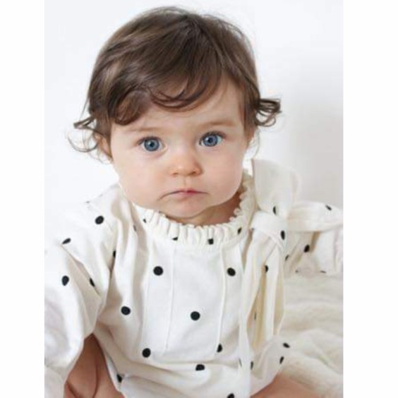 Ivory black dots bow blouse