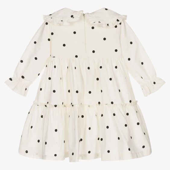 Ivory black dots dress