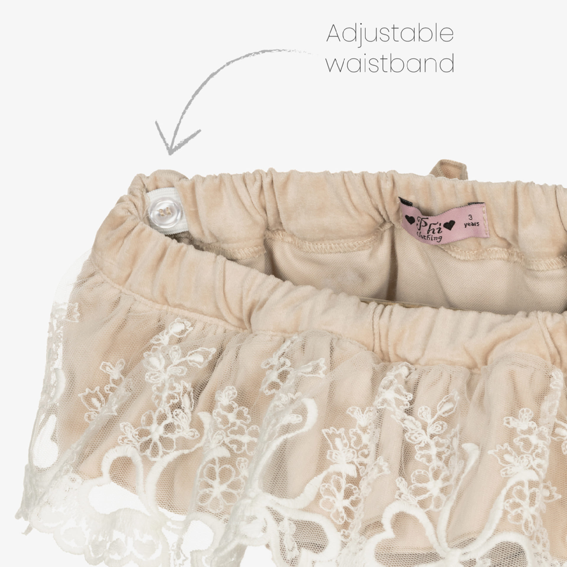 Bloomer velours bege avec tulle