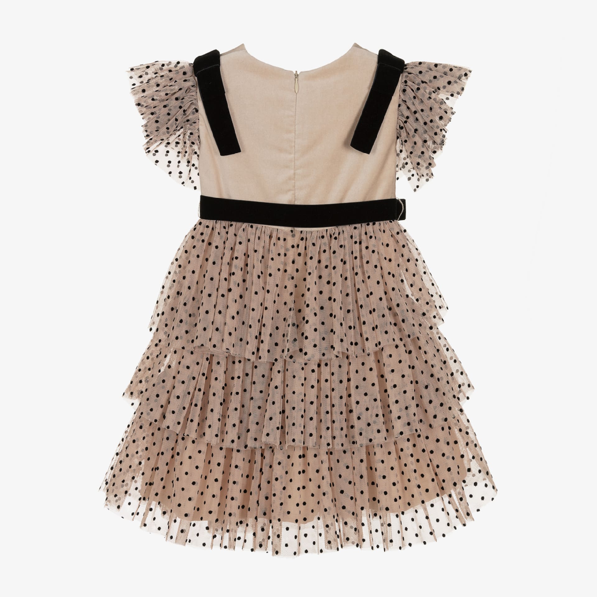 Robe en tulle à pois noirs