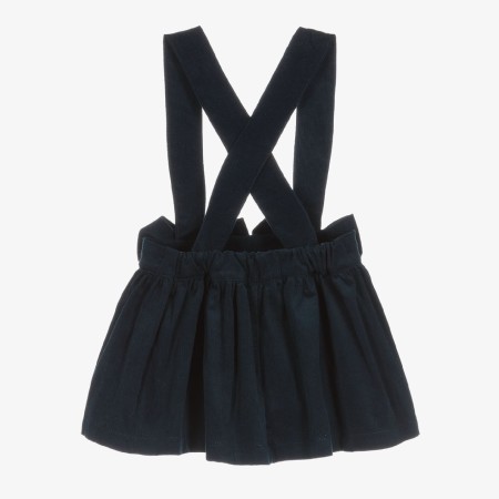 Navy corduroy skirt with straps