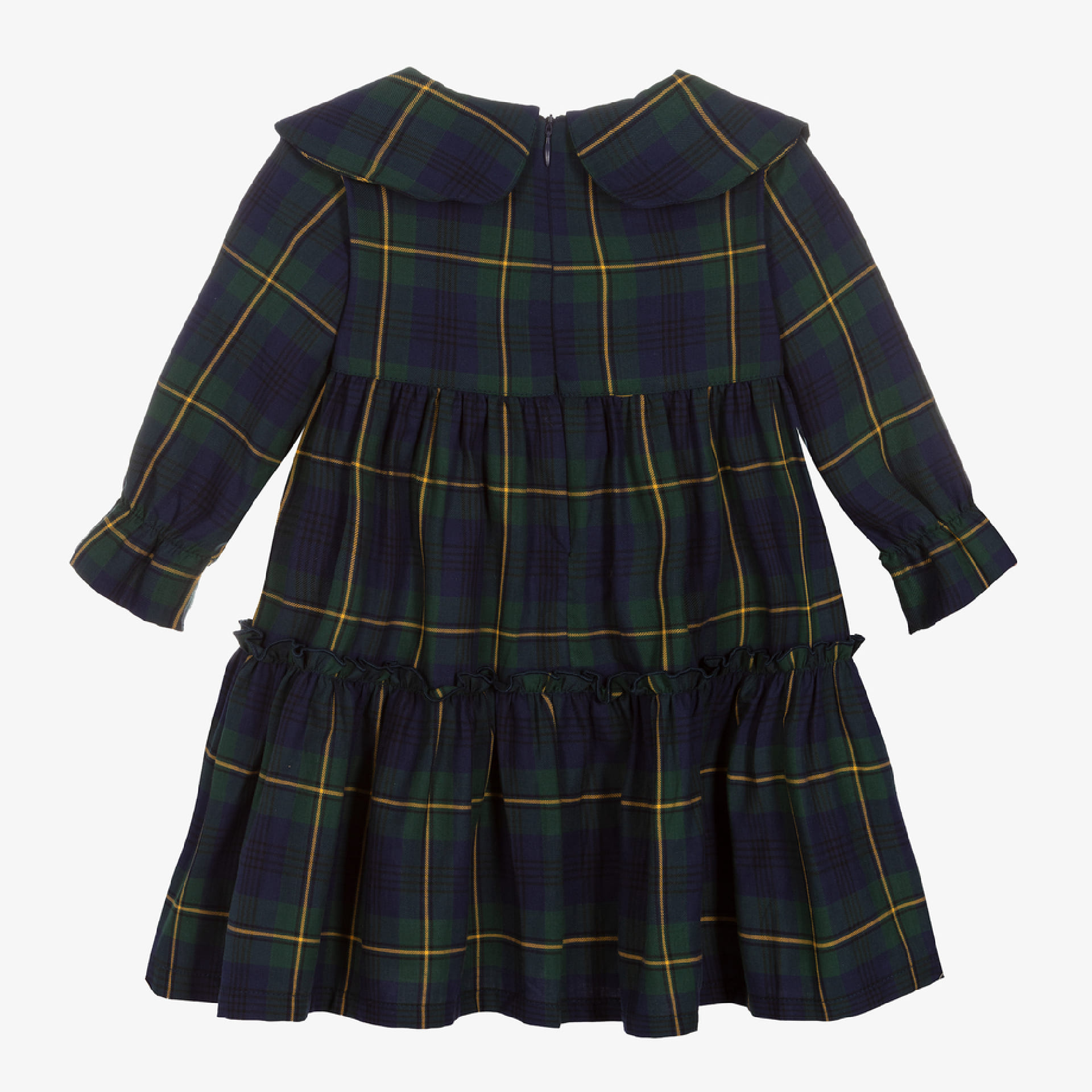 Green tartan 2 collar dress