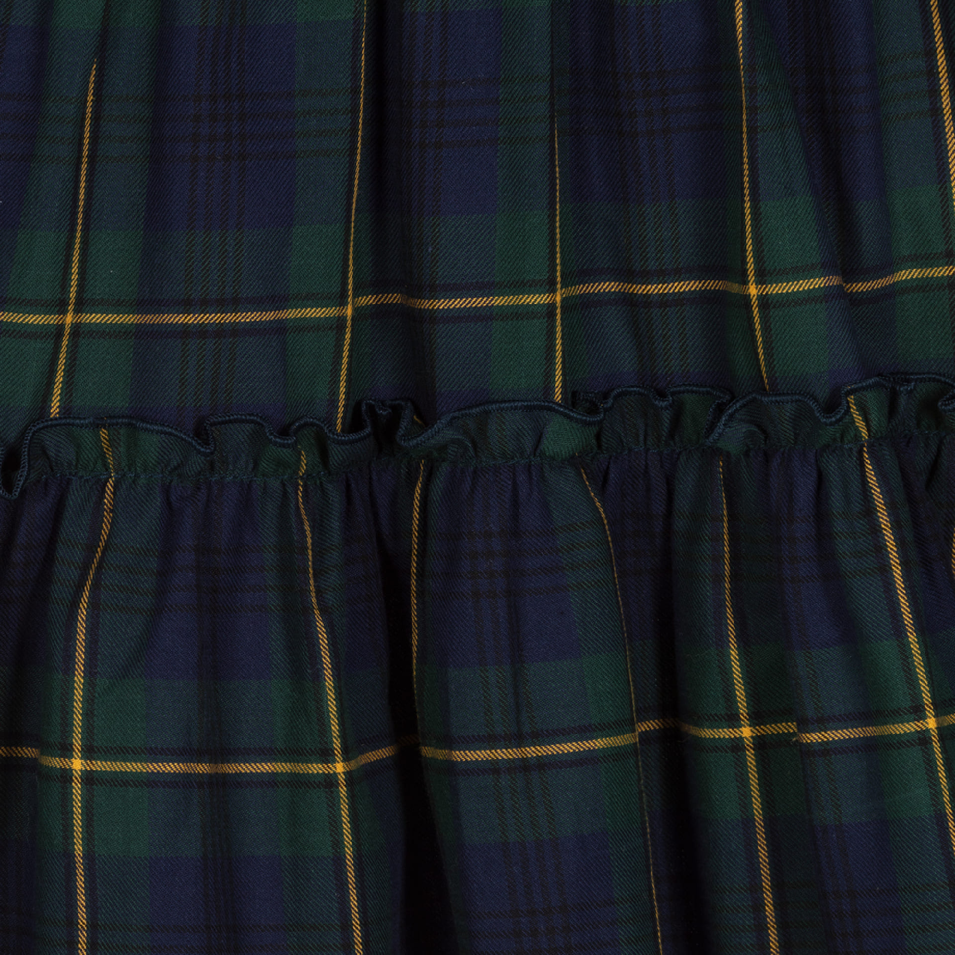 Green tartan 2 collar dress
