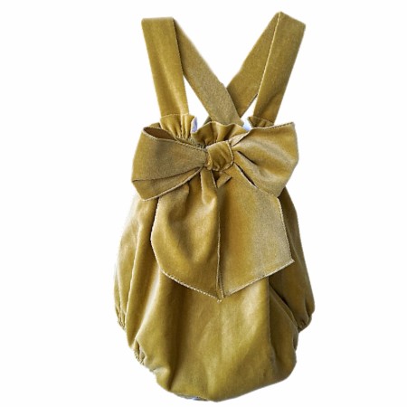 Mustard velvet romper