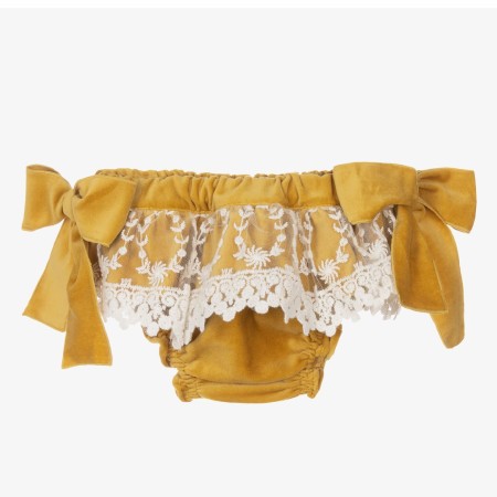 Mustard velvet tule bloomer