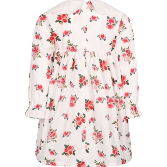 Vestido cru com cam�lias