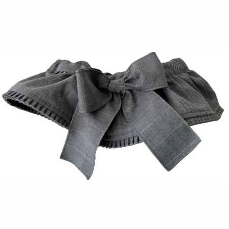 Grey with beige stripes pleated trim bloomer