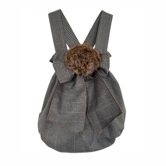 Barboteuse gray stripe with pompom Barboteuse gray stripe with pompom
