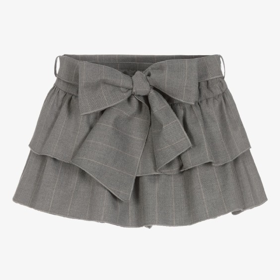 Grey with beige stripes frill skirt