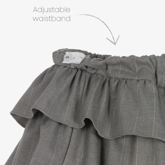 Grey with beige stripes frill skirt