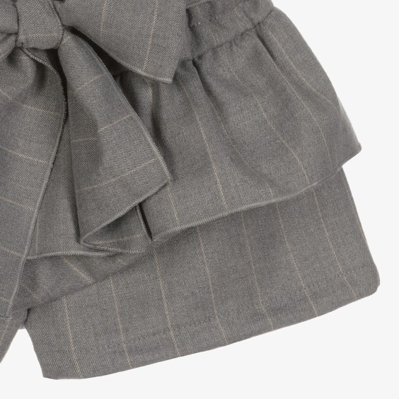 Grey with beige stripes frill skirt