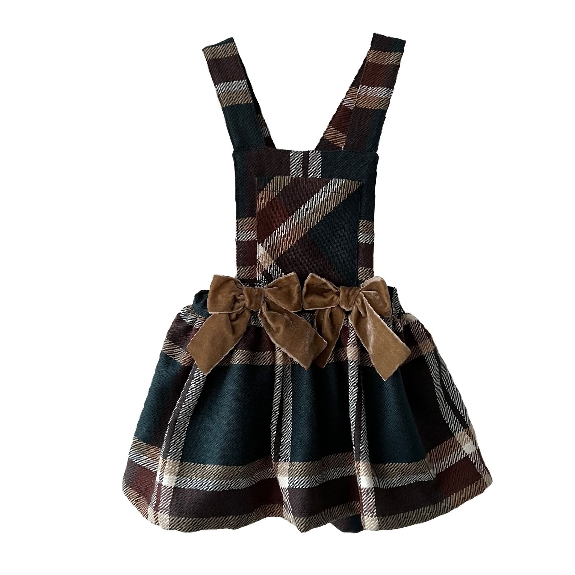 Blue tartan dungaree skirt