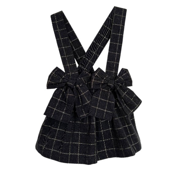 Grey check skirt with straps Grey check skirt with straps