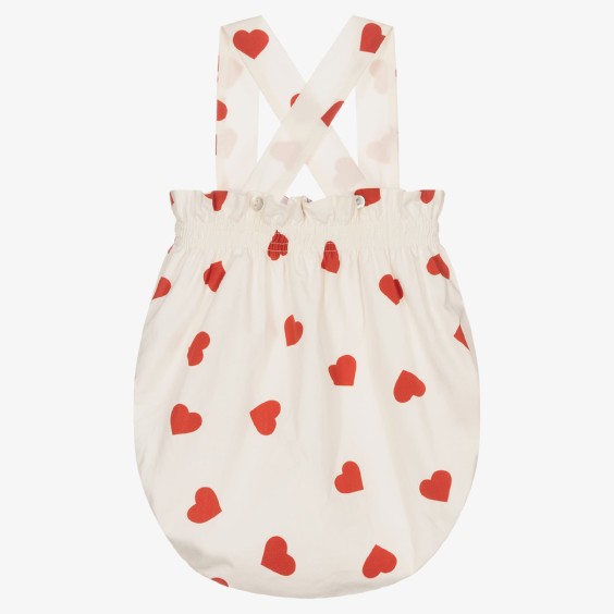 Ivory with red hearts romper
