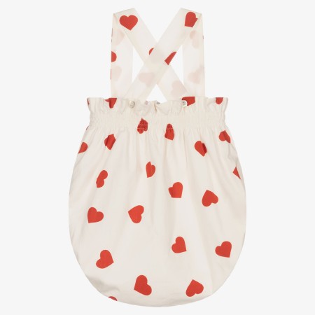 Ivory with red hearts romper
