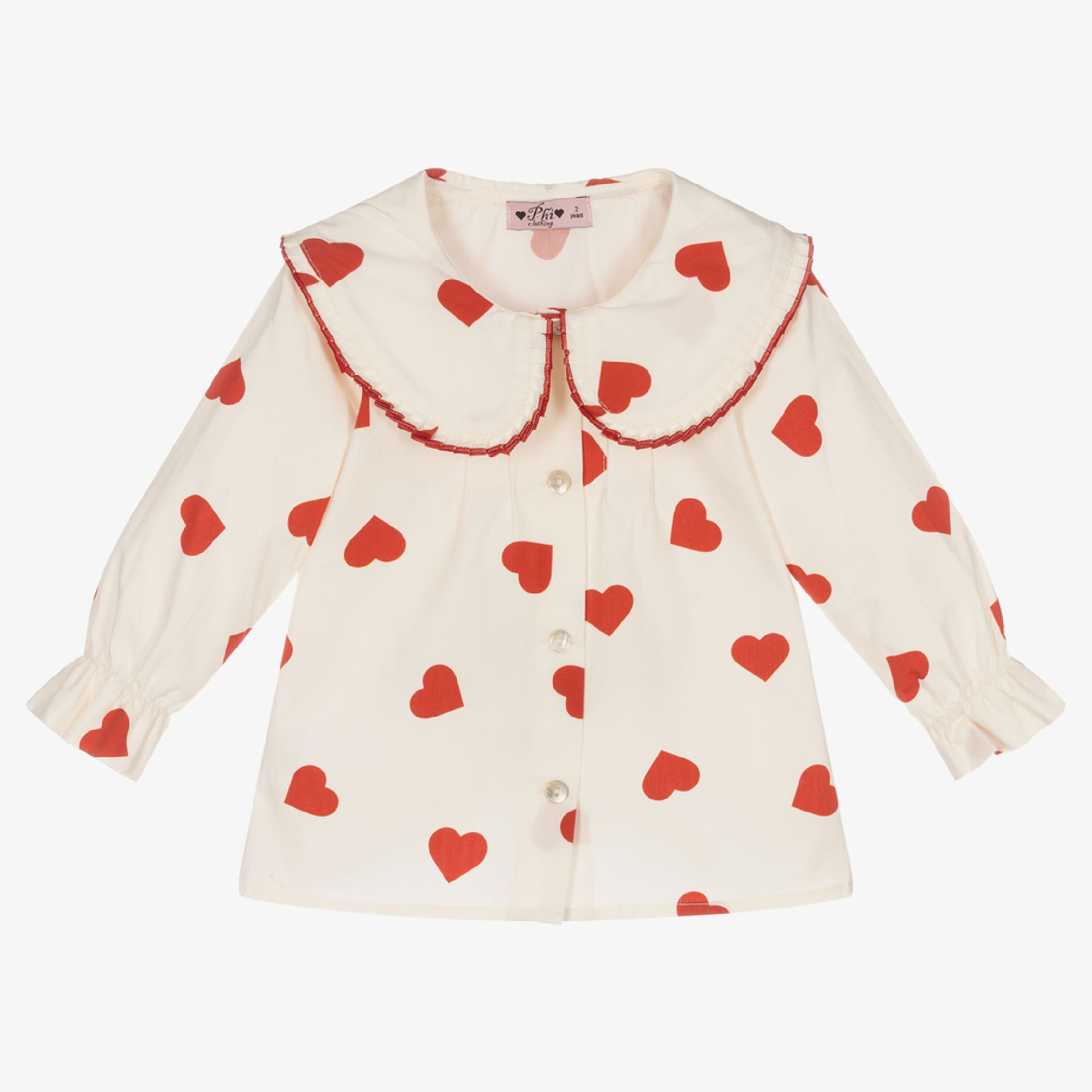 Blouse coeurs plissée