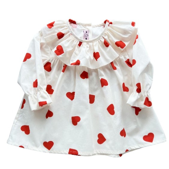 Blouse coeurs avec col