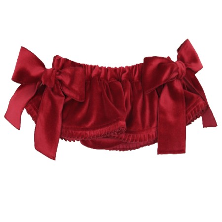 Bordeaux velvet pleated trim bloomer Bordeaux velvet pleated trim bloomer