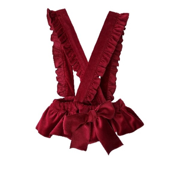 Bordeaux velvet bloomer with straps