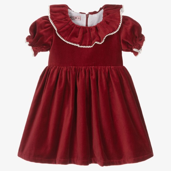 Bordeaux velvet collar dress