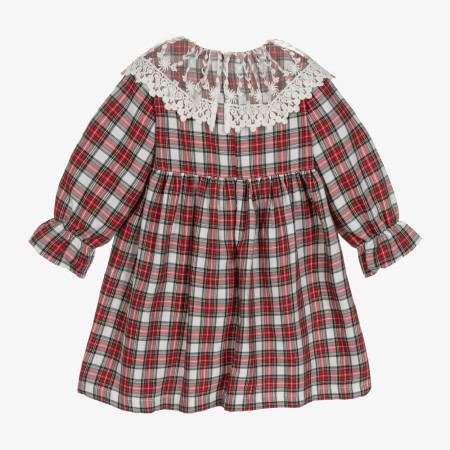 Robe à carreaux rouges et ivoire avec tulle Robe à carreaux rouges et ivoire avec tulle