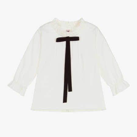 Ivory blouse with bow Ivory blouse with bow