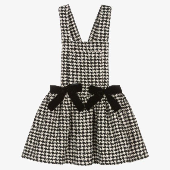 Pied poule dungaree skirt