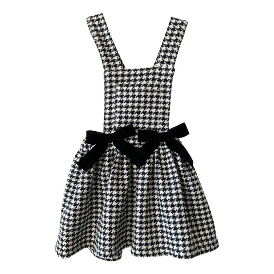 Pied poule dungaree skirt