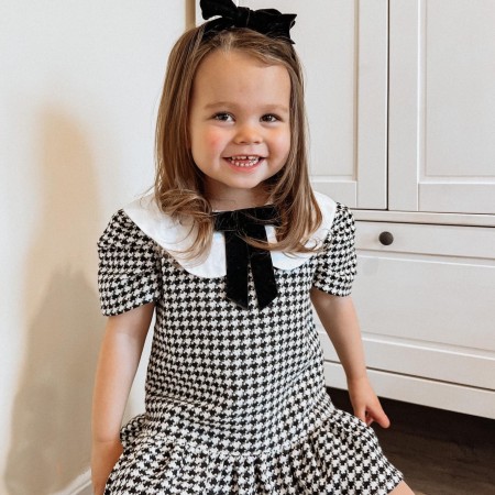 pied de poule white collar dress pied de poule white collar dress
