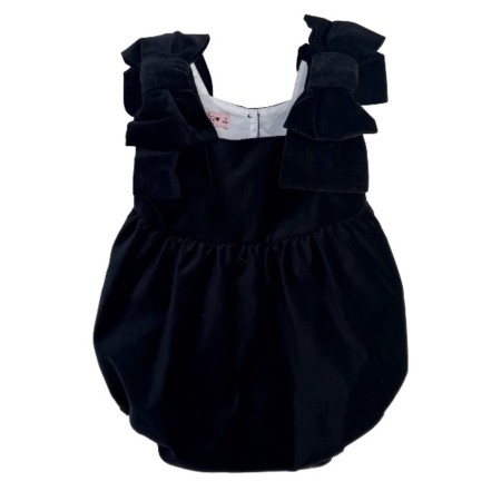 Black velvet bows romper Black velvet bows romper