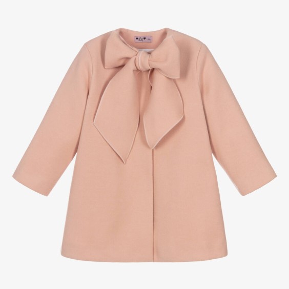 Pink jersey bow coat