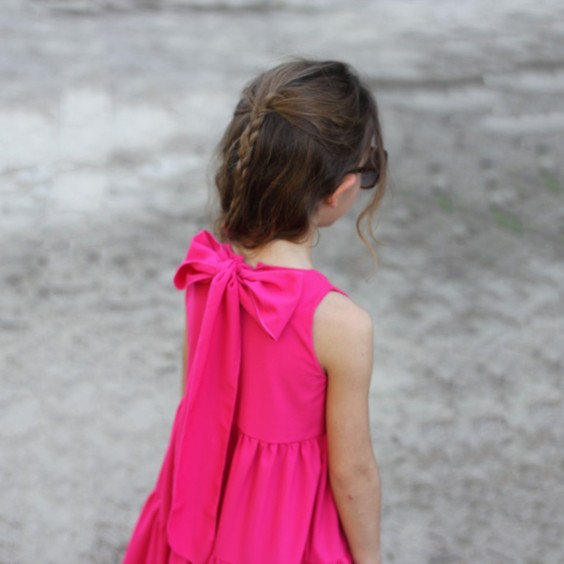 Robe longue rose