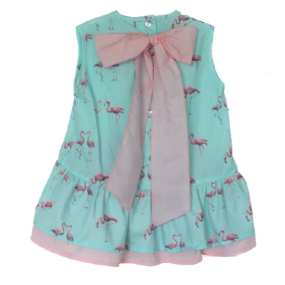 Flamingos back bow tunic