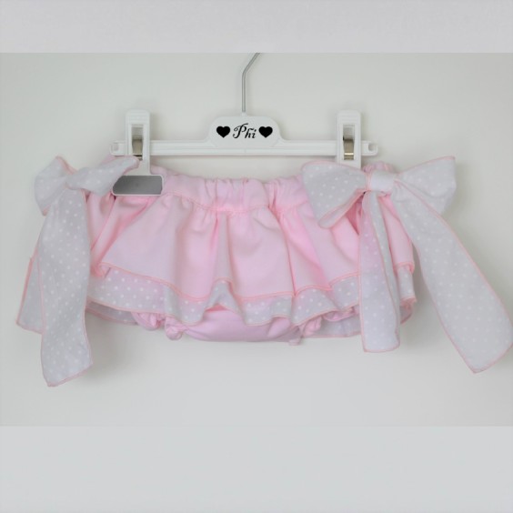 Pink piquet two frills bloomer