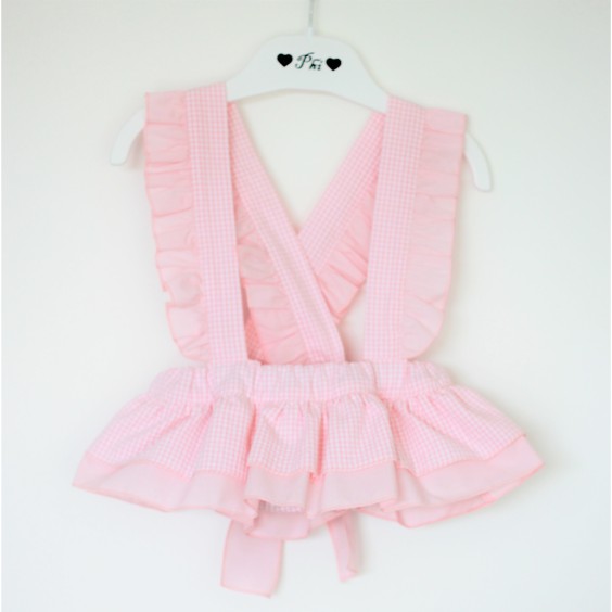 Bloomer � bretelles en vichy rose