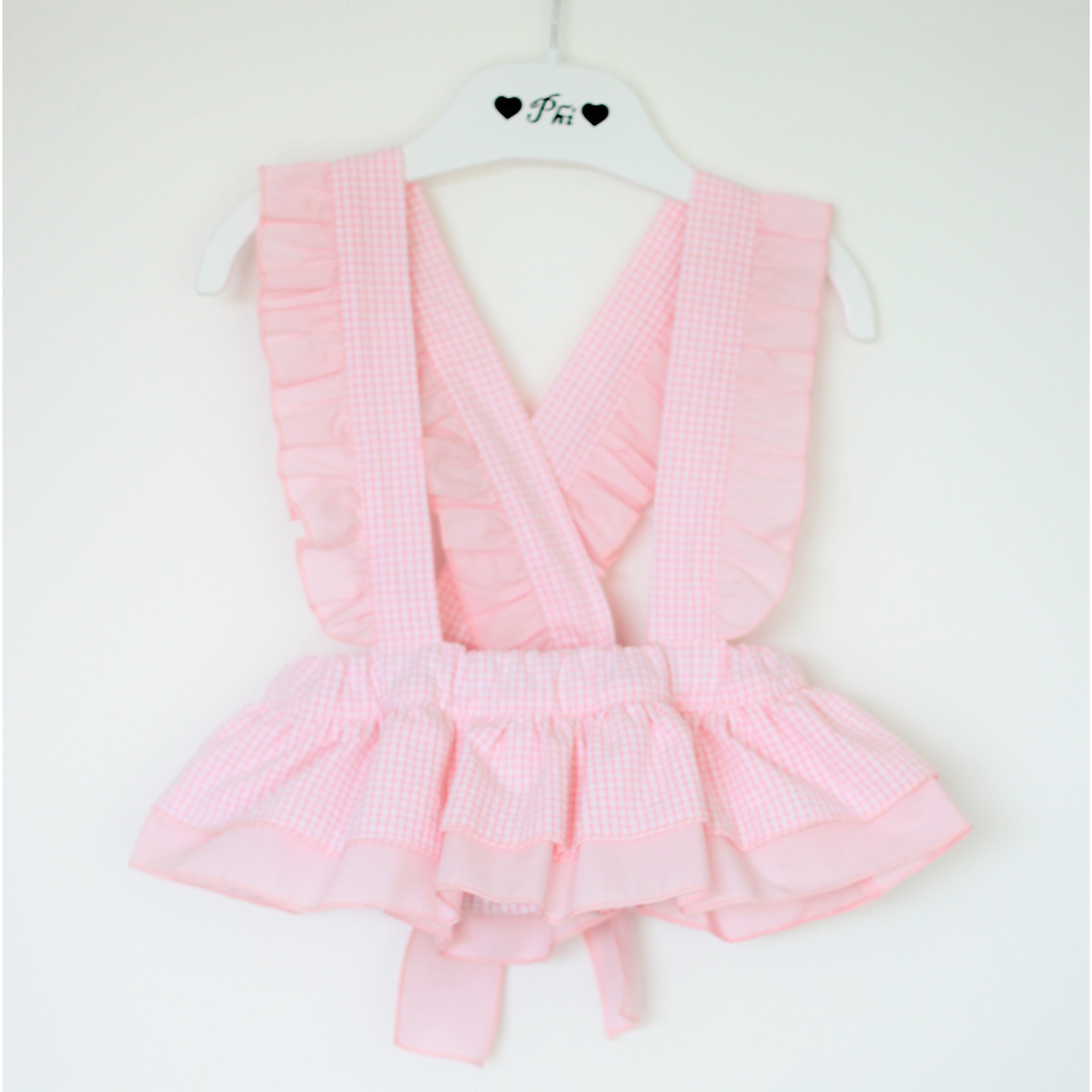Pink vichy Bloomer with straps