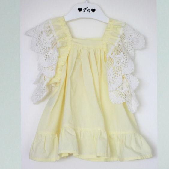 Tunique jaune avec dentelle