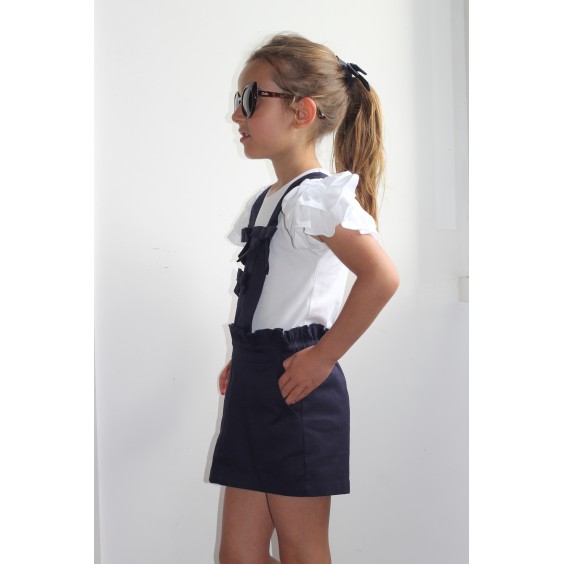 Navy dungaree skirt