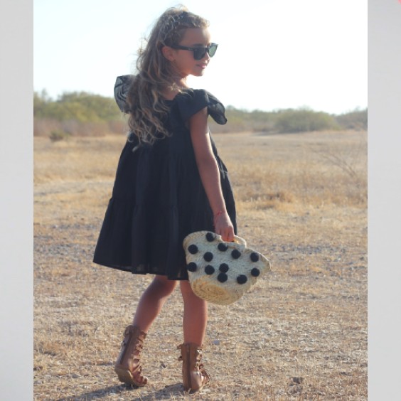 Black linen dress