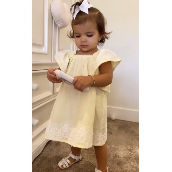 Vestido oxford amarelo