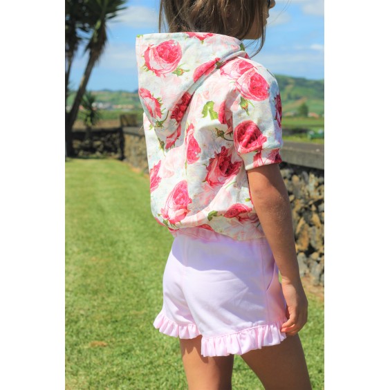 Sweat  capuche pivoines