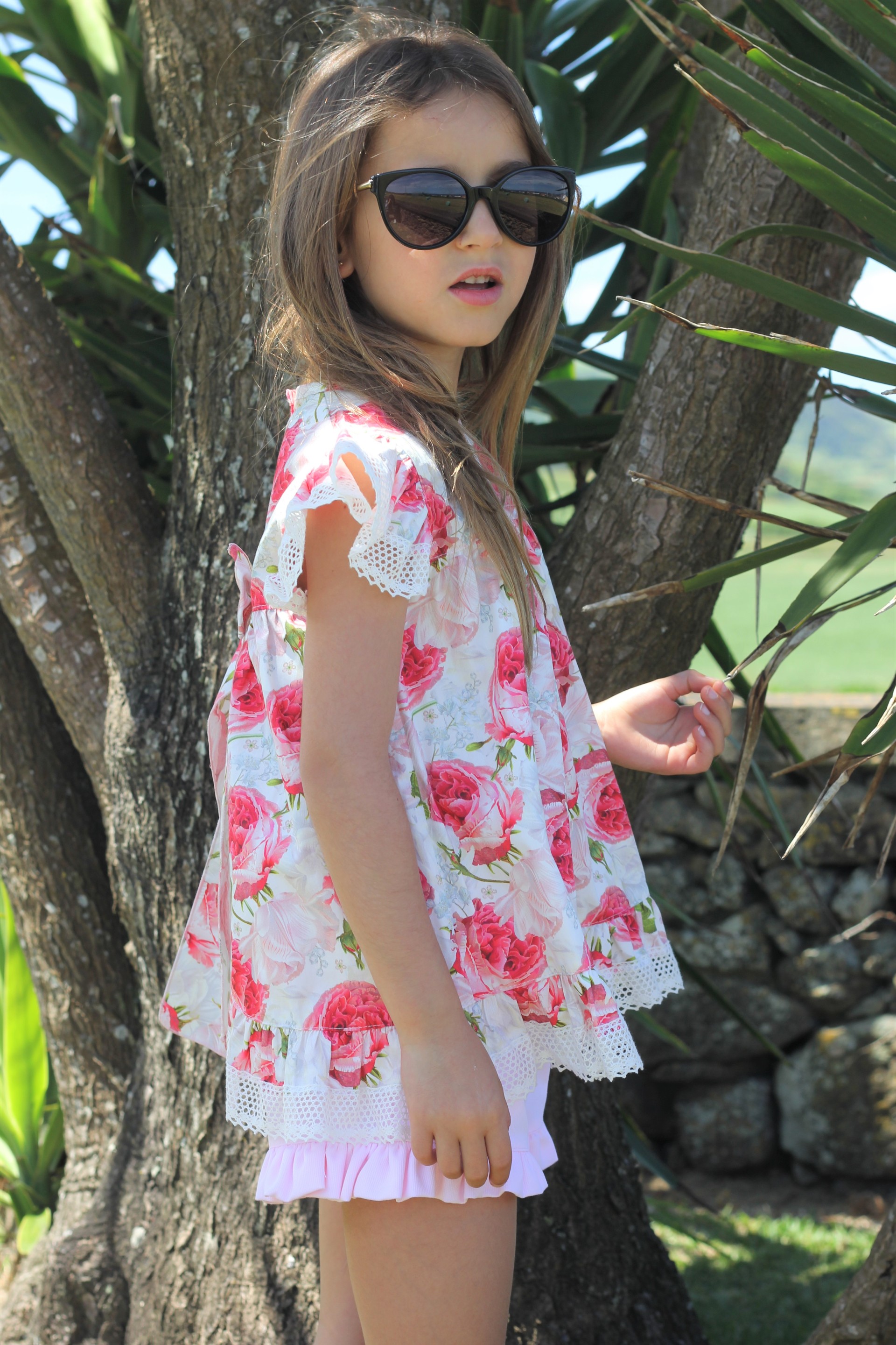 Peony back bow tunic